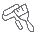 Roller och pensel ikon